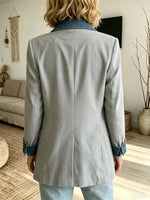 Women's Corduroy Blazer with Denim Trim