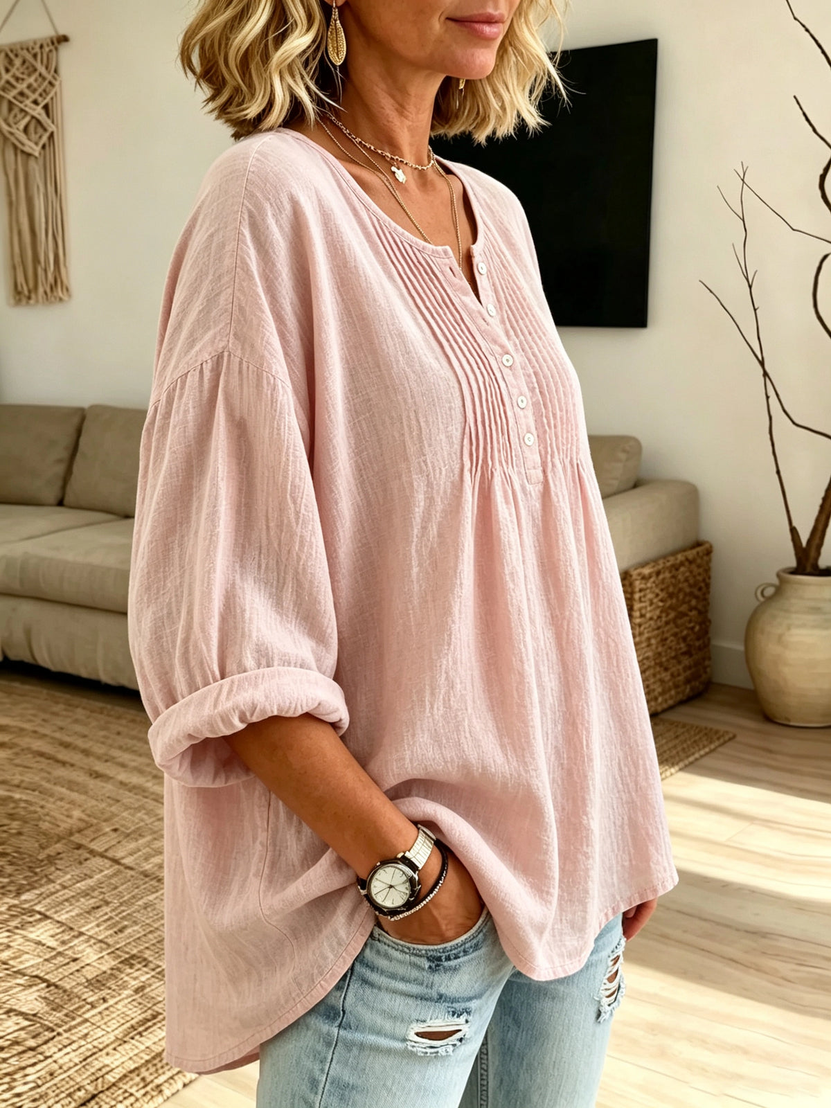 Women's Henley Blouse