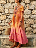 Women's Sunset Celestial Peace Print Maxi Dress