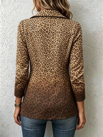 Women's Ombre Leopard Ruffle Blazer Jacket