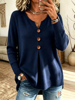 Women's Button-Front Ribbed Knit Sweater